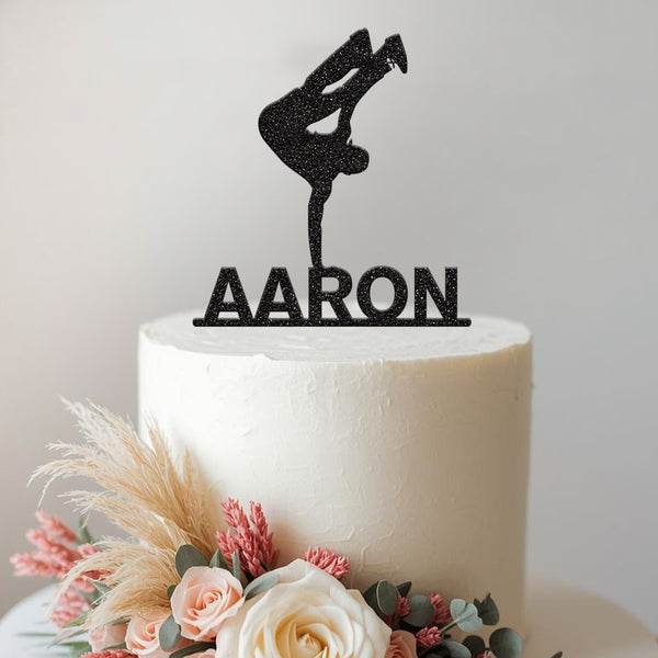 Personalised Breakdancer Cake Topper with Name - view 2
