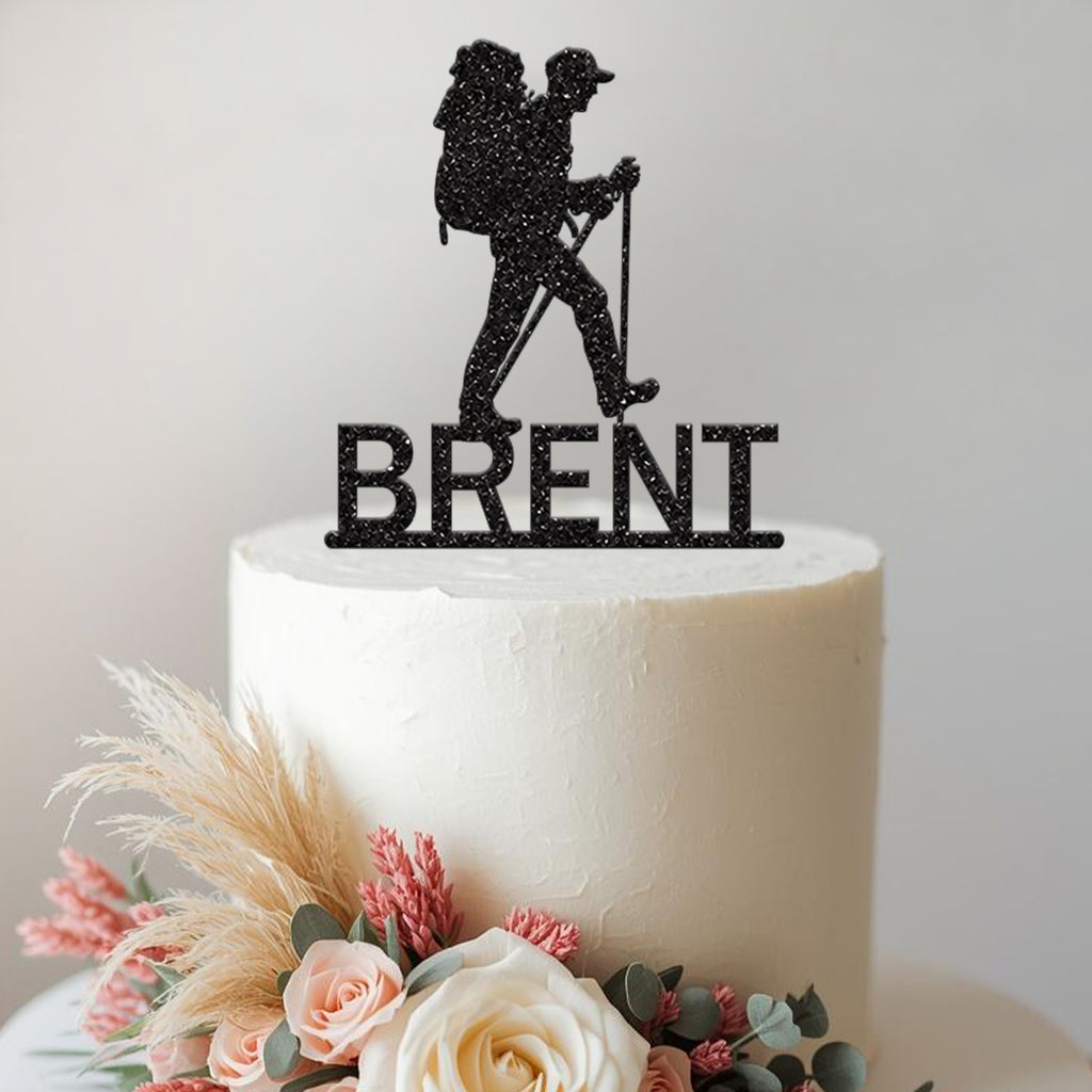 Personalised Hiking Cake Topper with Name - view 2