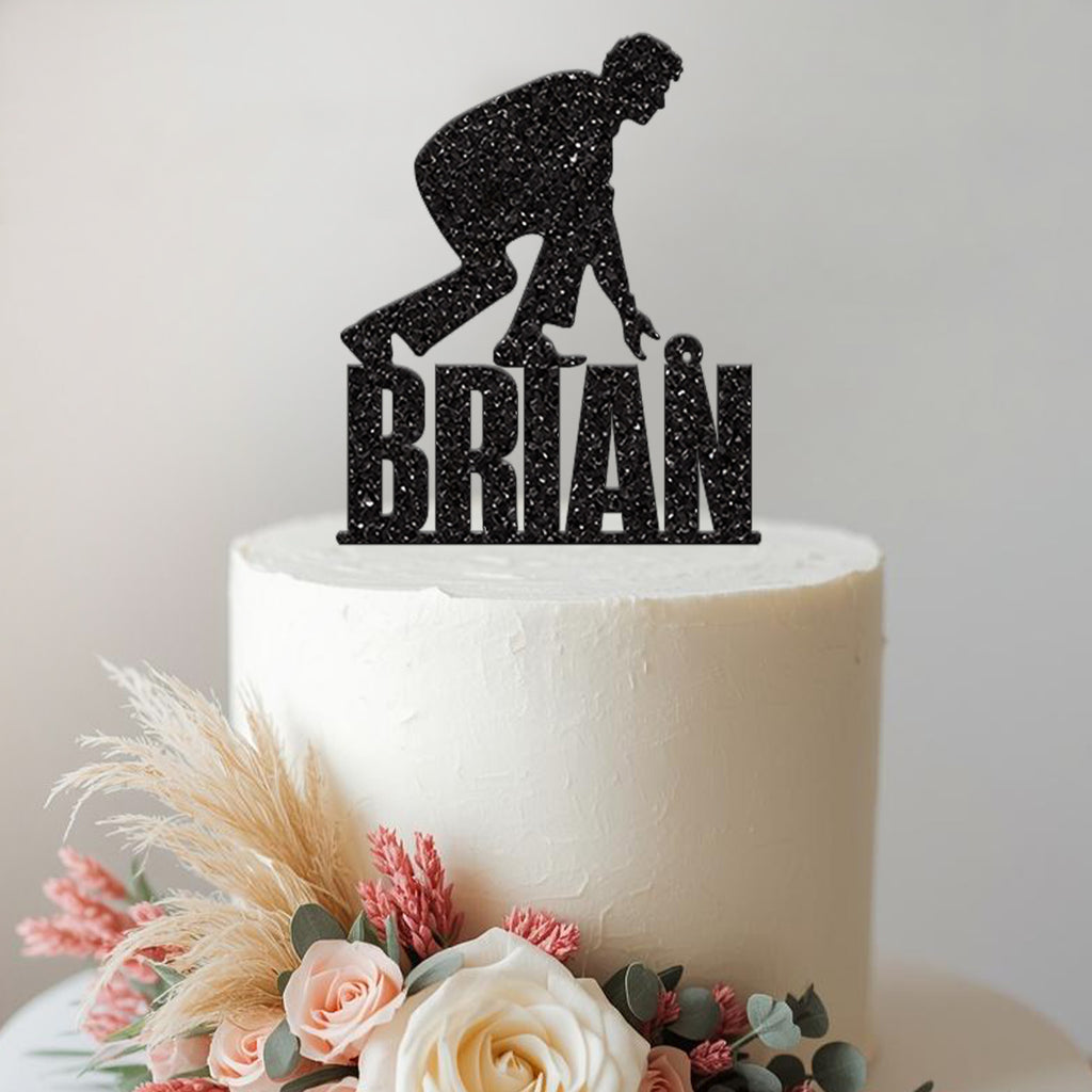 Personalised Lawn Bowls Cake Topper with Name - view 2