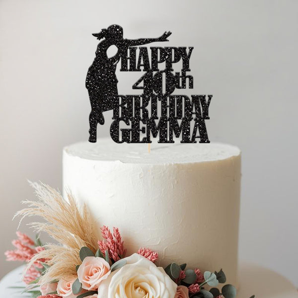 Personalised Female Rugby Player Birthday Cake Topper Any Age and Name - view 2