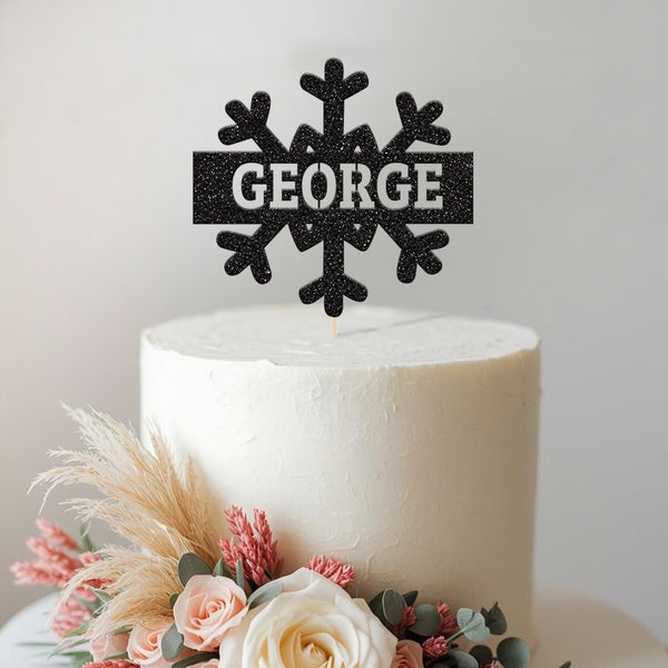 Personalised Snowflake Cake Topper with Name - view 2
