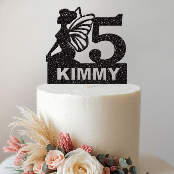 Personalised Fairy Birthday Cake Topper Any Age and Name - view 2