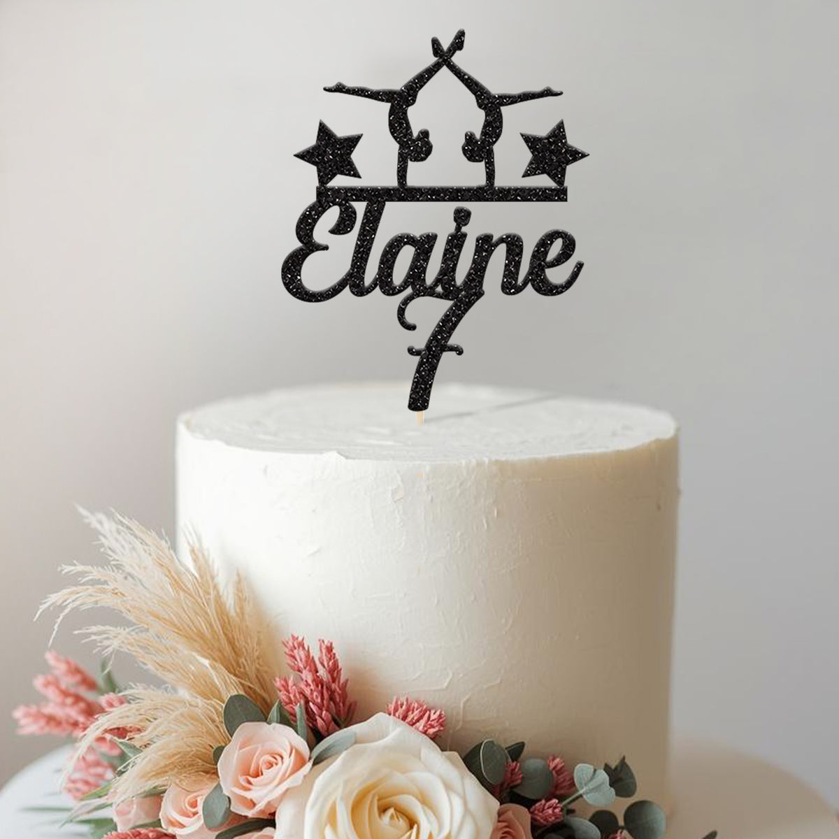 Personalised Gymnastics Birthday Cake Topper Any Age and Name - view 2 Main image