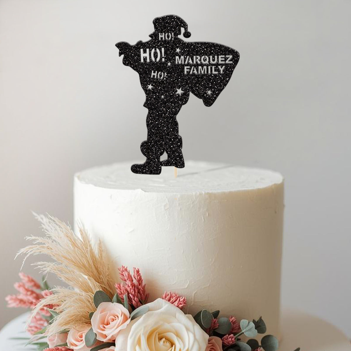 Personalised Santa Christmas Cake Topper with Family Name - view 2