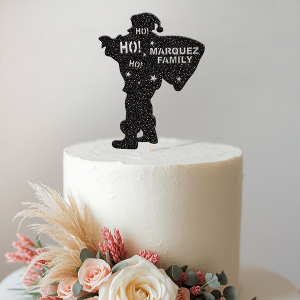 Personalised Santa Christmas Cake Topper with Family Name - view 2