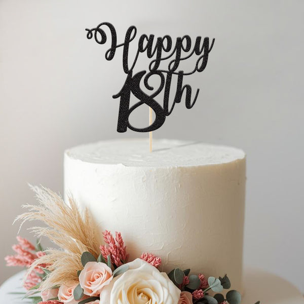 Personalised Curly Script Cake Topper – Age - view 2