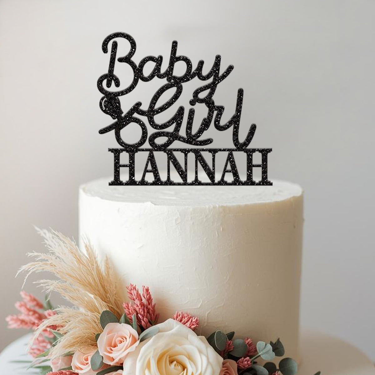 Personalised Baby Girl Cake Topper with Name - view 2 Main image