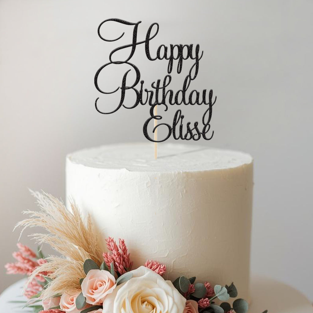Personalised Swirling Script Cake Topper – Name - view 2