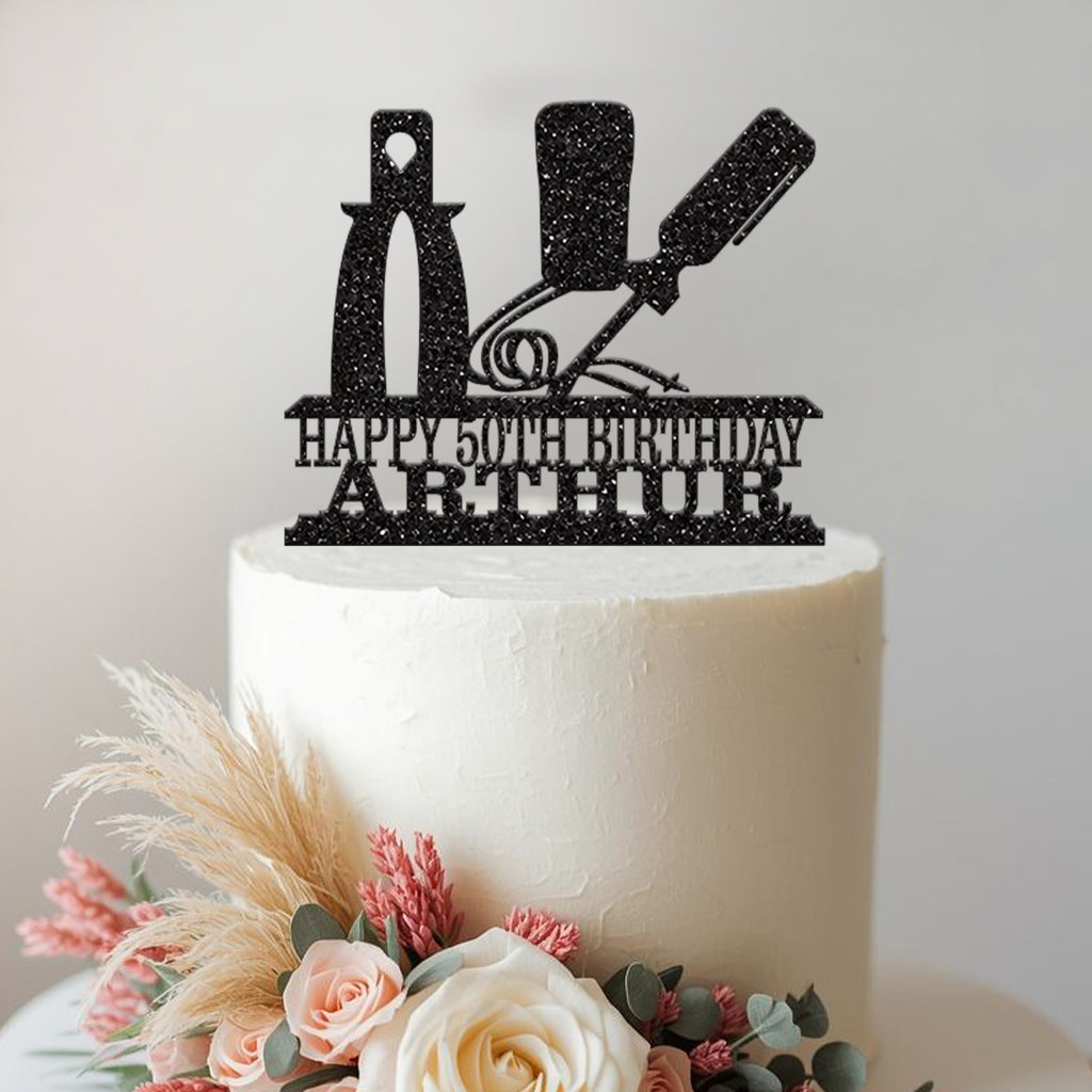 Personalised Electrician Birthday Cake Topper Any Age and Name - view 2