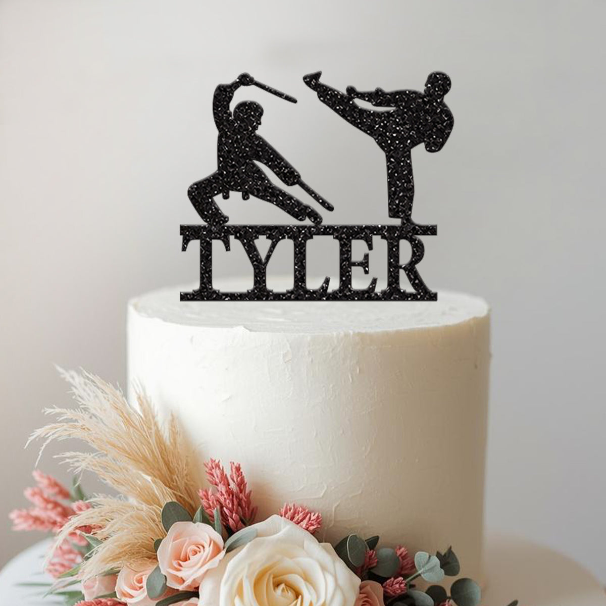 Personalised Martial Arts Cake Topper with Name - view 2