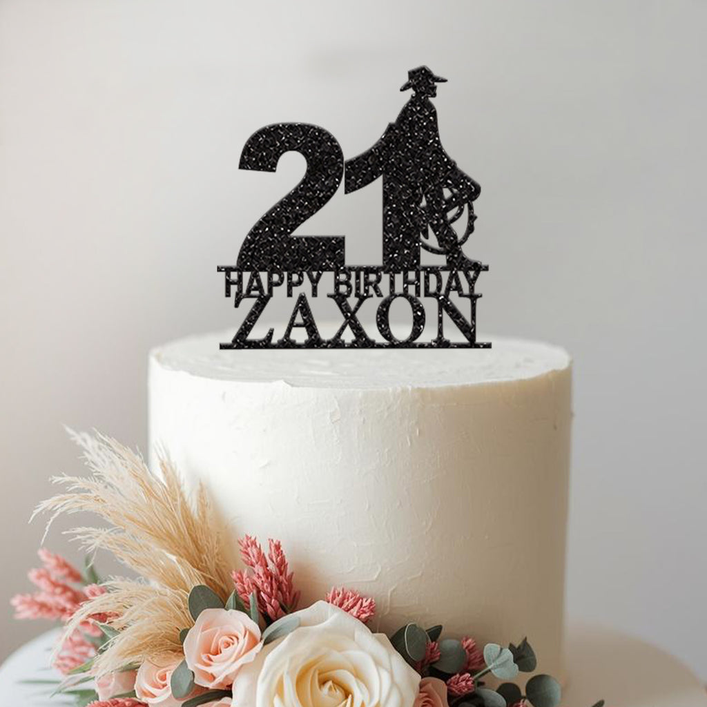 Personalised Cowboy Birthday Cake Topper Any Age and Name - view 2