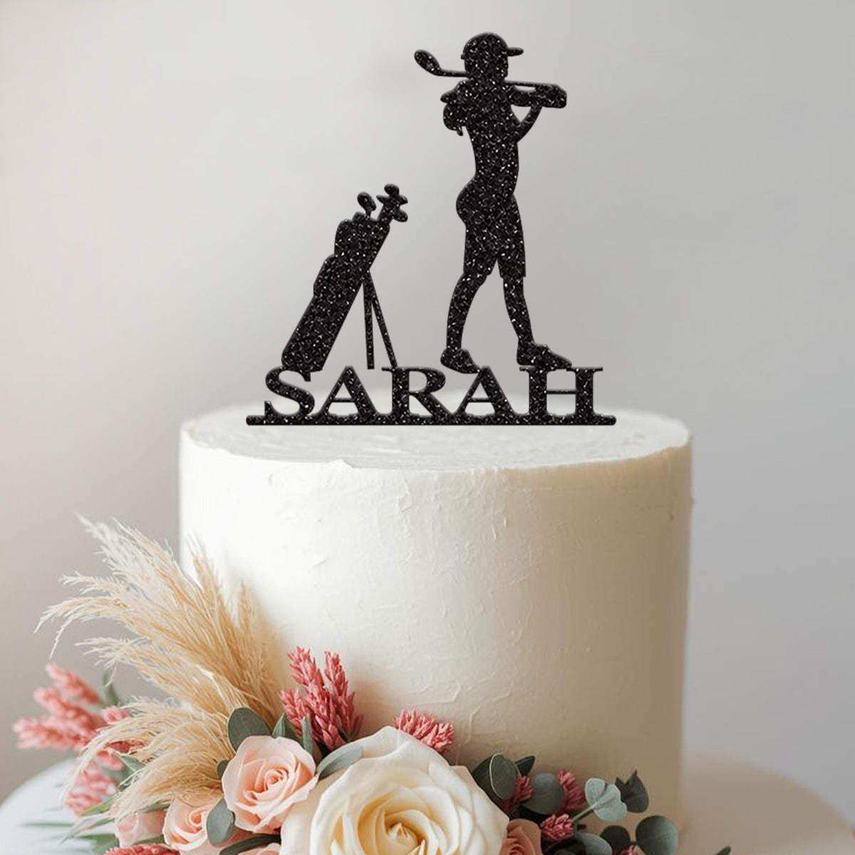 Personalised Female Golfer Cake Topper with Name - view 2