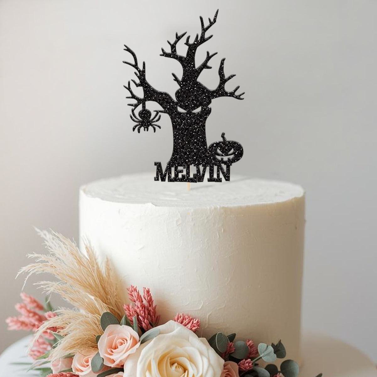 Personalised Halloween Tree Cake Topper with Name - view 2