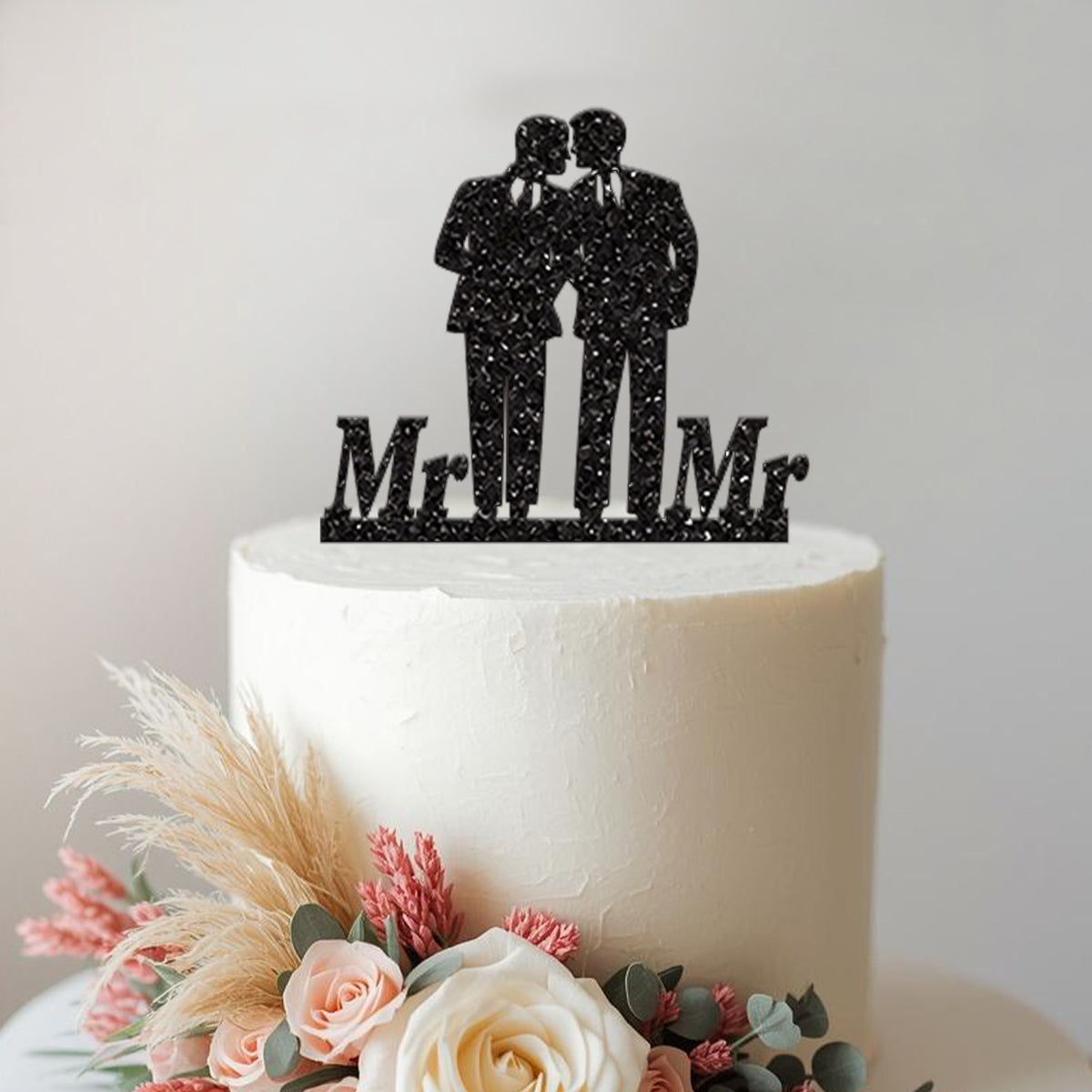 Mr and Mr Wedding Couple Cake Topper - view 2 Main image