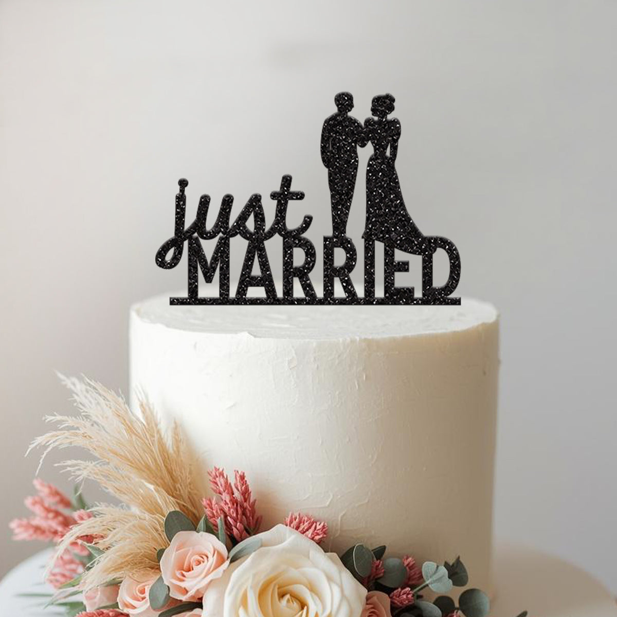 Just Married Wedding Couple Cake Topper - view 2 Main image