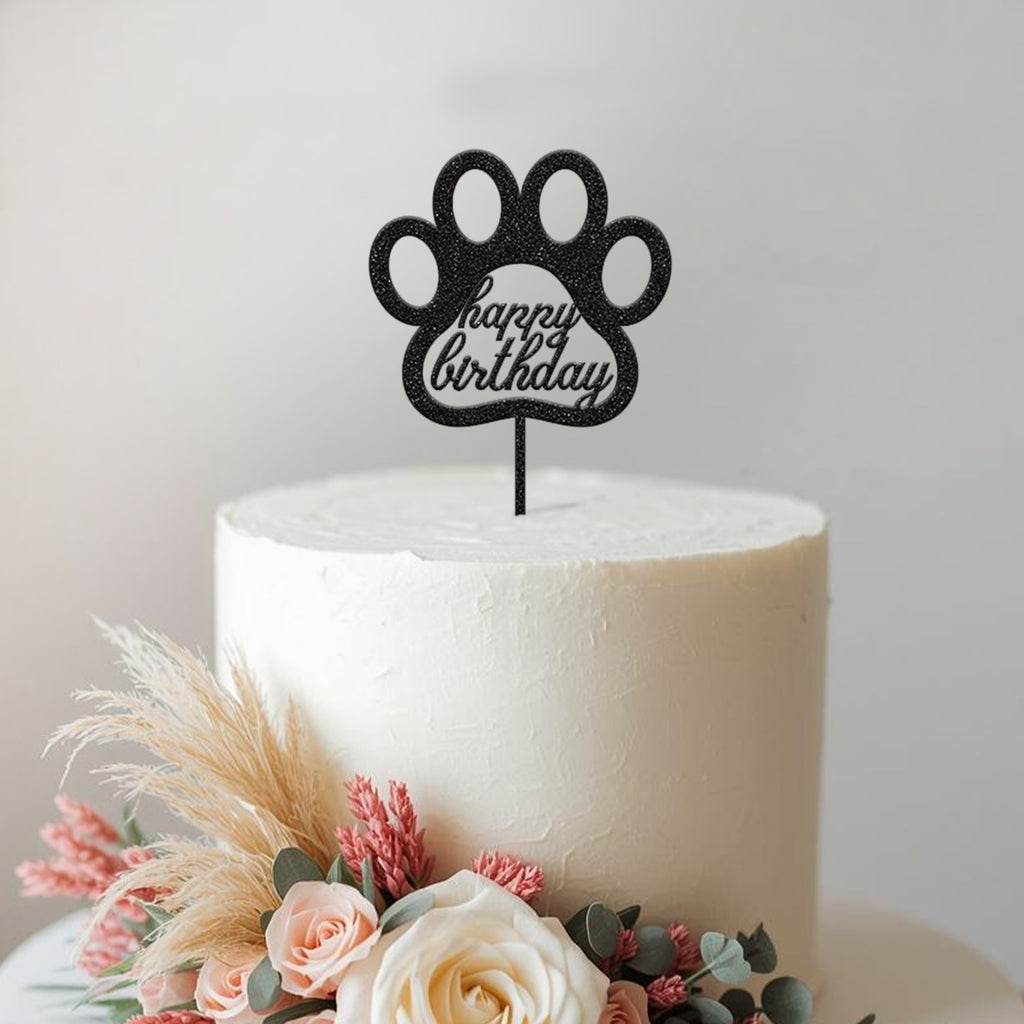 Happy Birthday Dog Paw Cake Topper - view 2