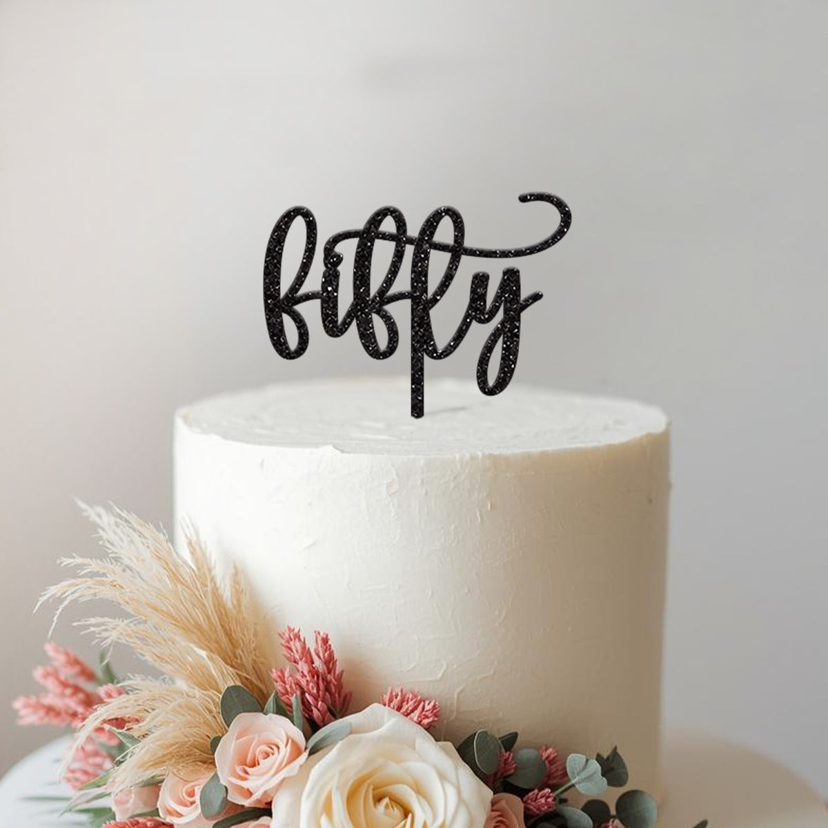 Fifty Script 50th Birthday Cake Topper - view 2