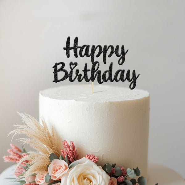 Happy Birthday Simple Script Cake Topper - view 2