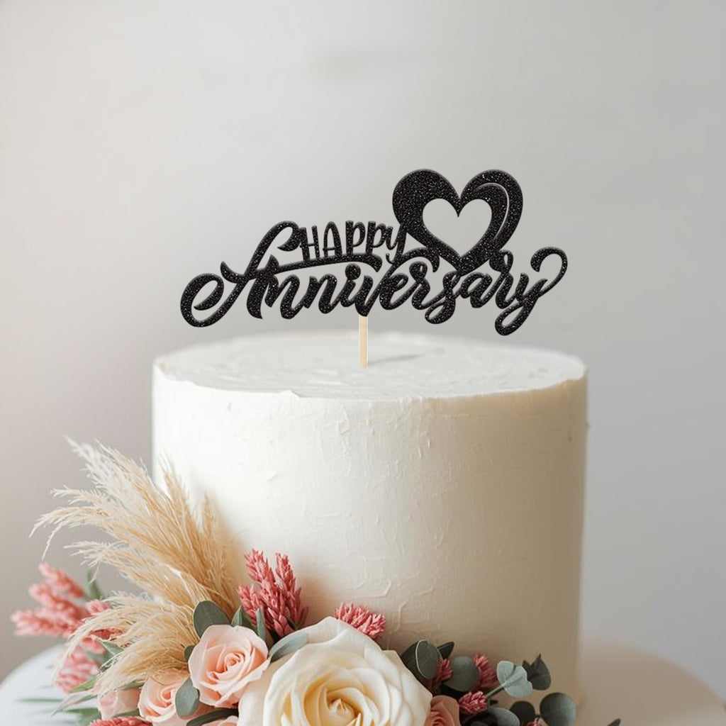 Happy Anniversary Heart Cake Topper - view 2