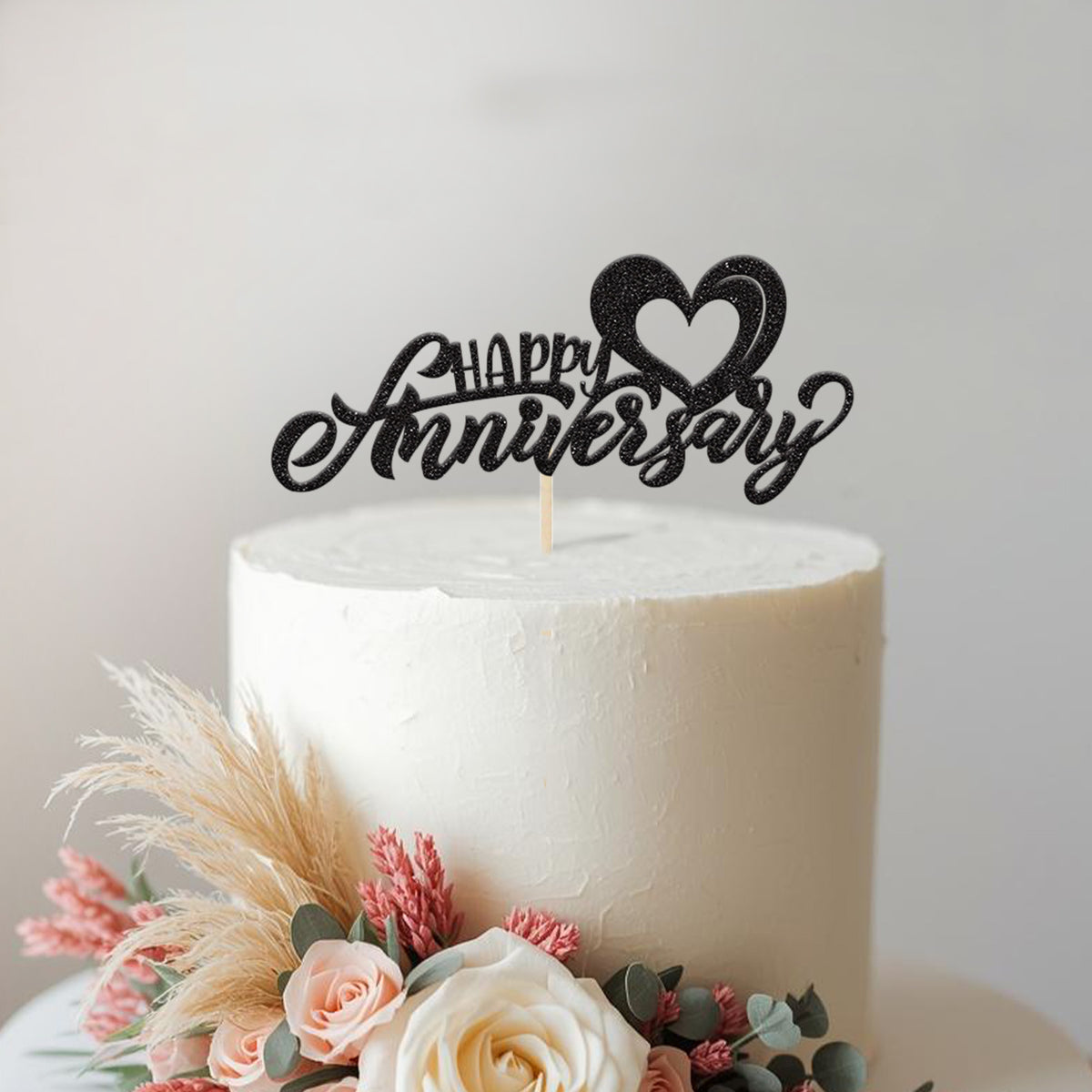 Happy Anniversary Heart Cake Topper - view 2