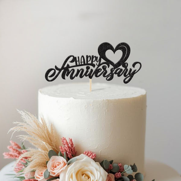 Happy Anniversary Heart Cake Topper - view 2