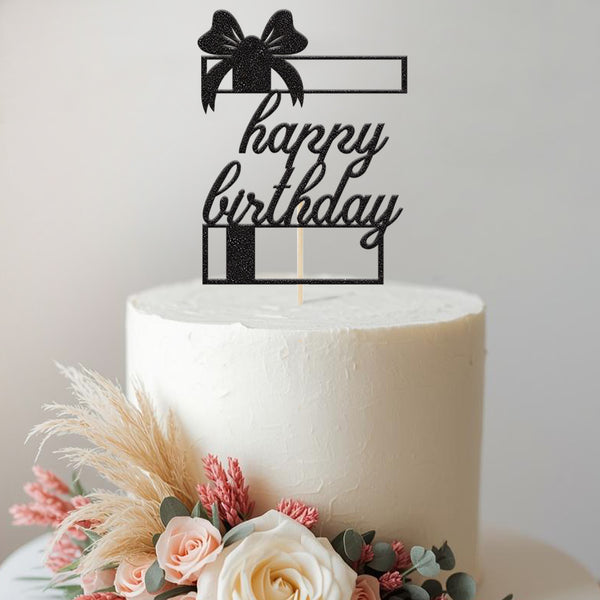 Happy Birthday Gift Box Cake Topper - view 2