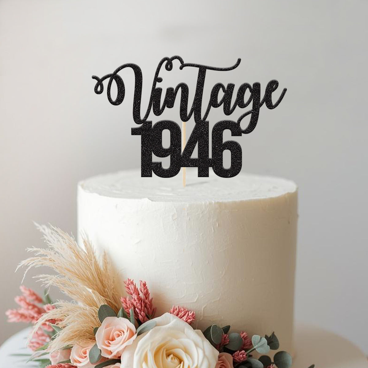 Personalised Vintage Birth Year Cake Topper – Year - view 2