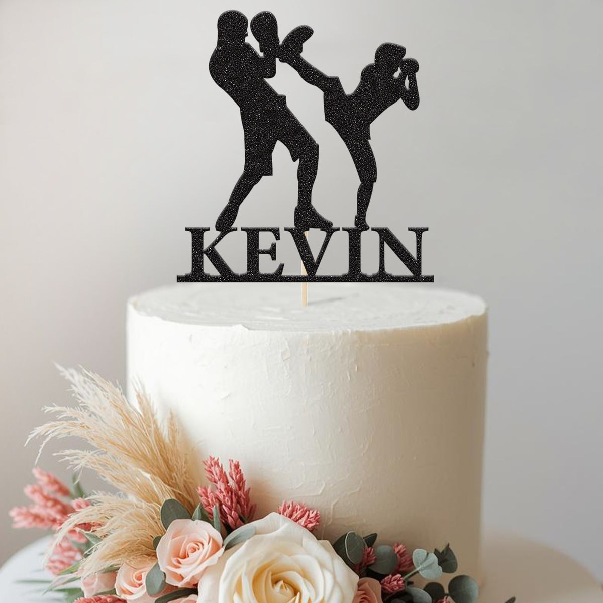 Personalised Kickboxing Training Cake Topper – Name - view 2 Main image