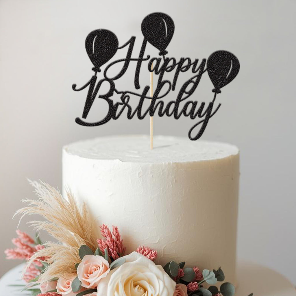 Happy Birthday Three Balloons Cake Topper - view 2