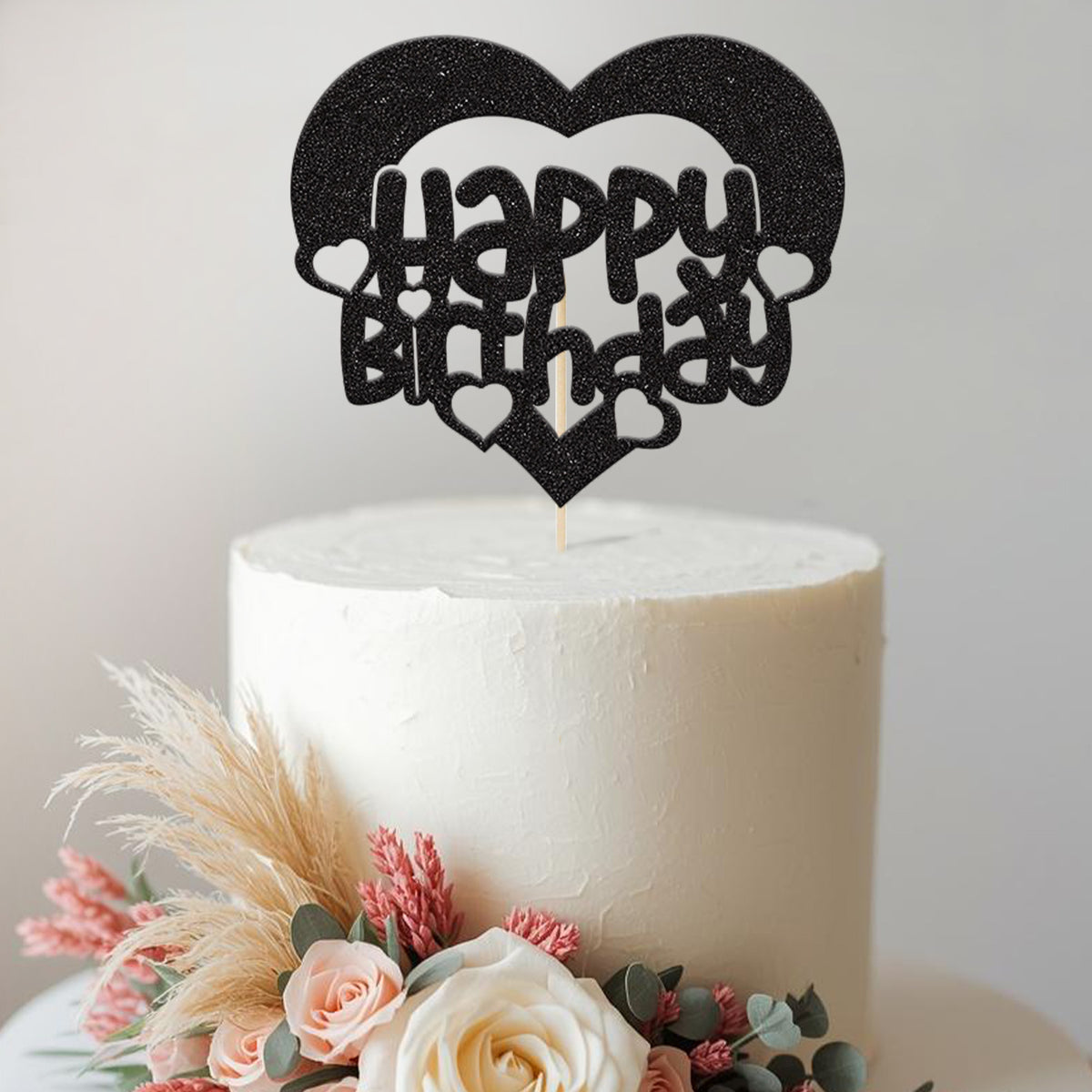 Happy Birthday Heart Frame Cake Topper - view 2 Main image