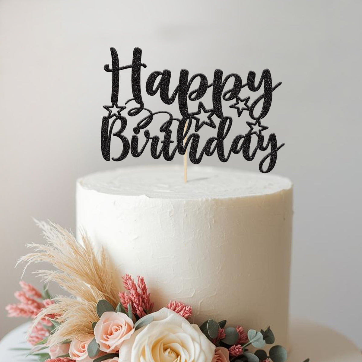 Happy Birthday Stars and Swirls Cake Topper - view 2