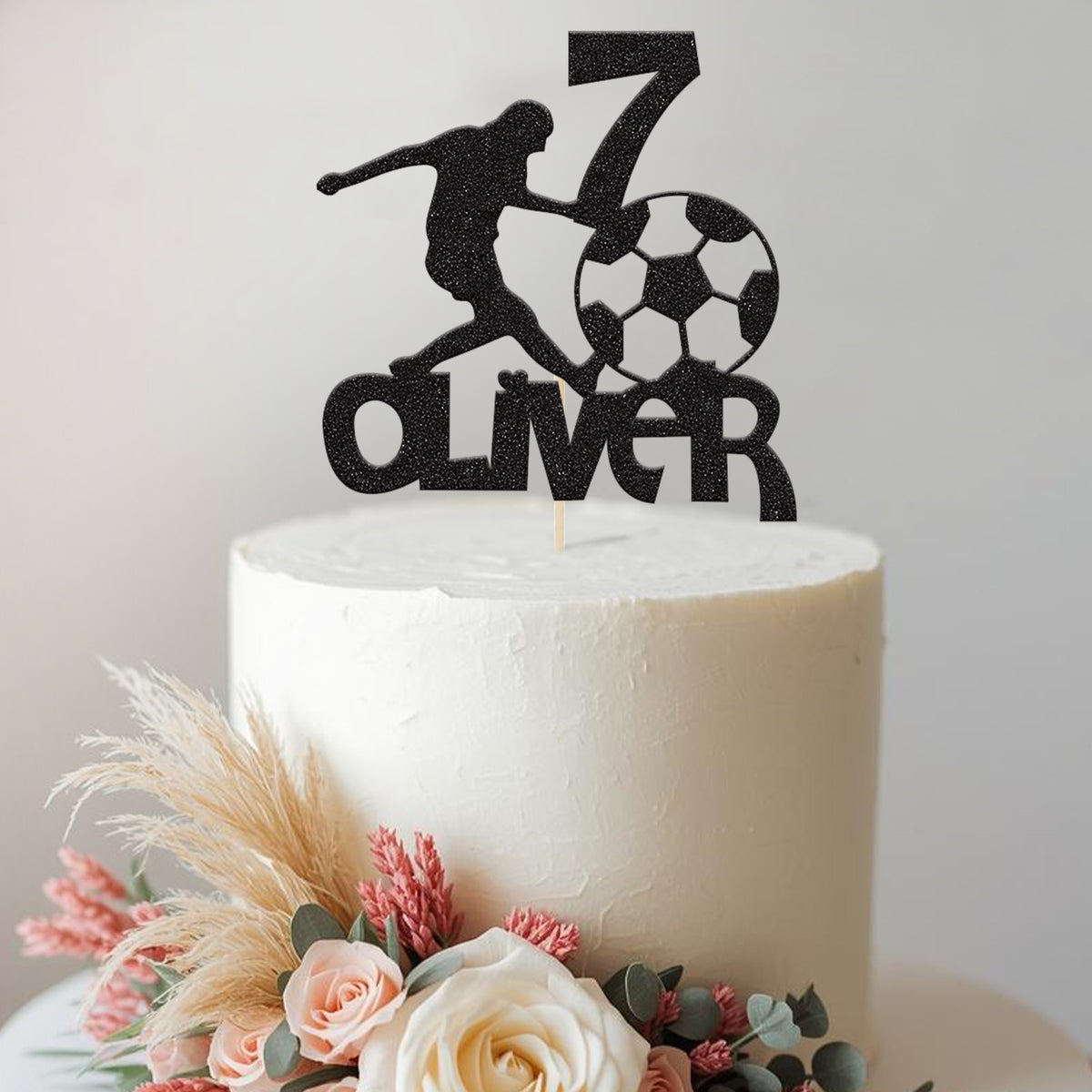 Personalised Football Cake Topper Any Age and Name - view 2