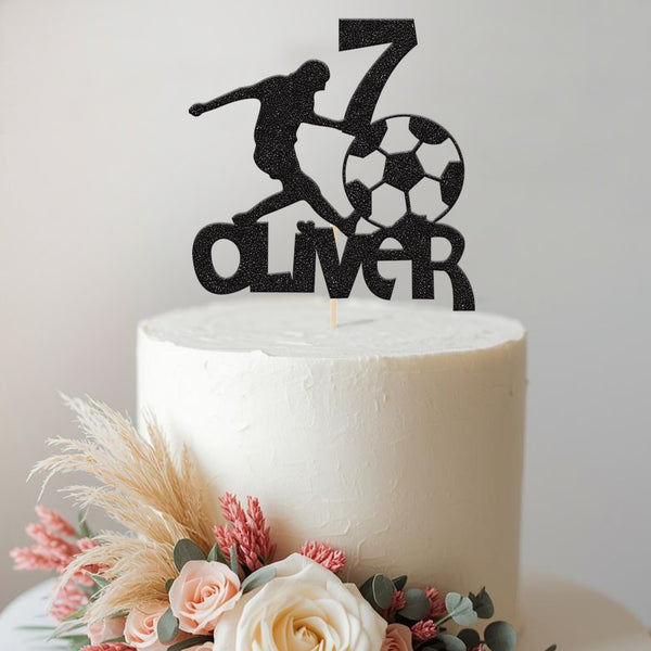 Personalised Football Cake Topper Any Age and Name - view 2