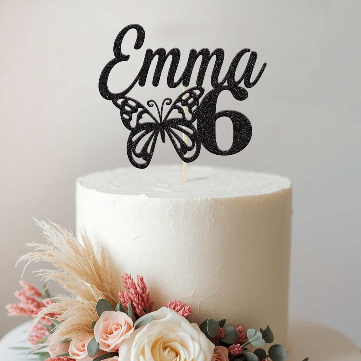 Personalised Butterfly Birthday Cake Topper Any Age and Name - view 2 Main image