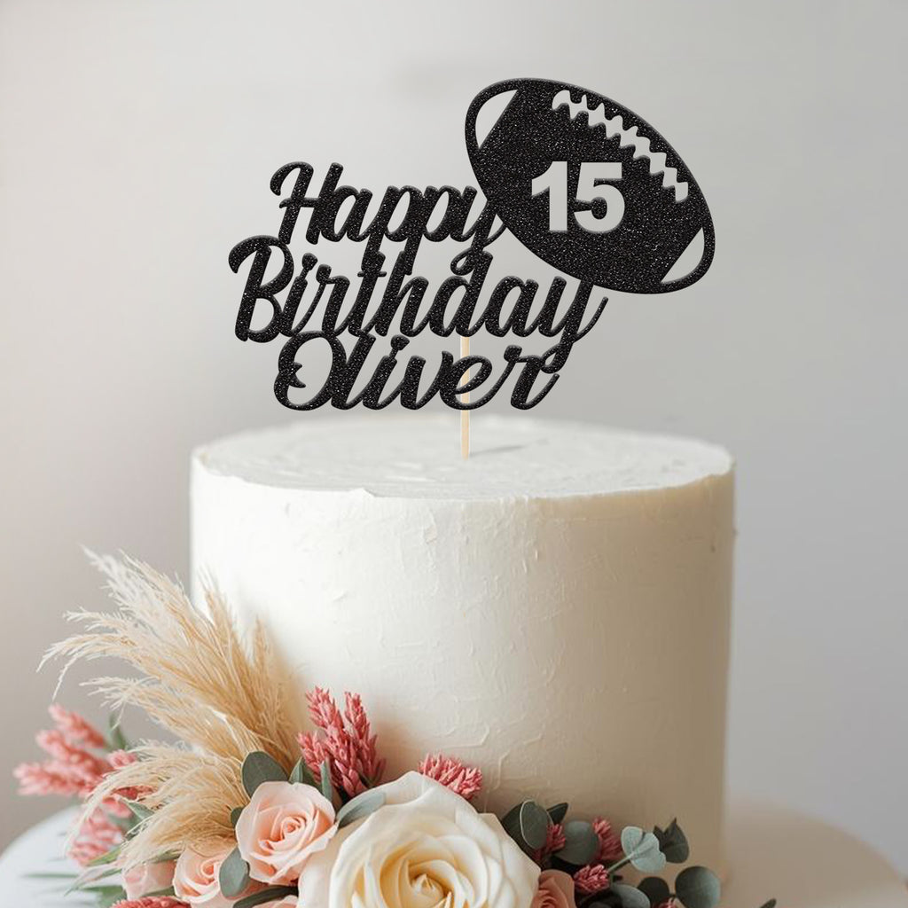 Personalised Rugby Birthday Cake Topper Any Age and Name - view 2