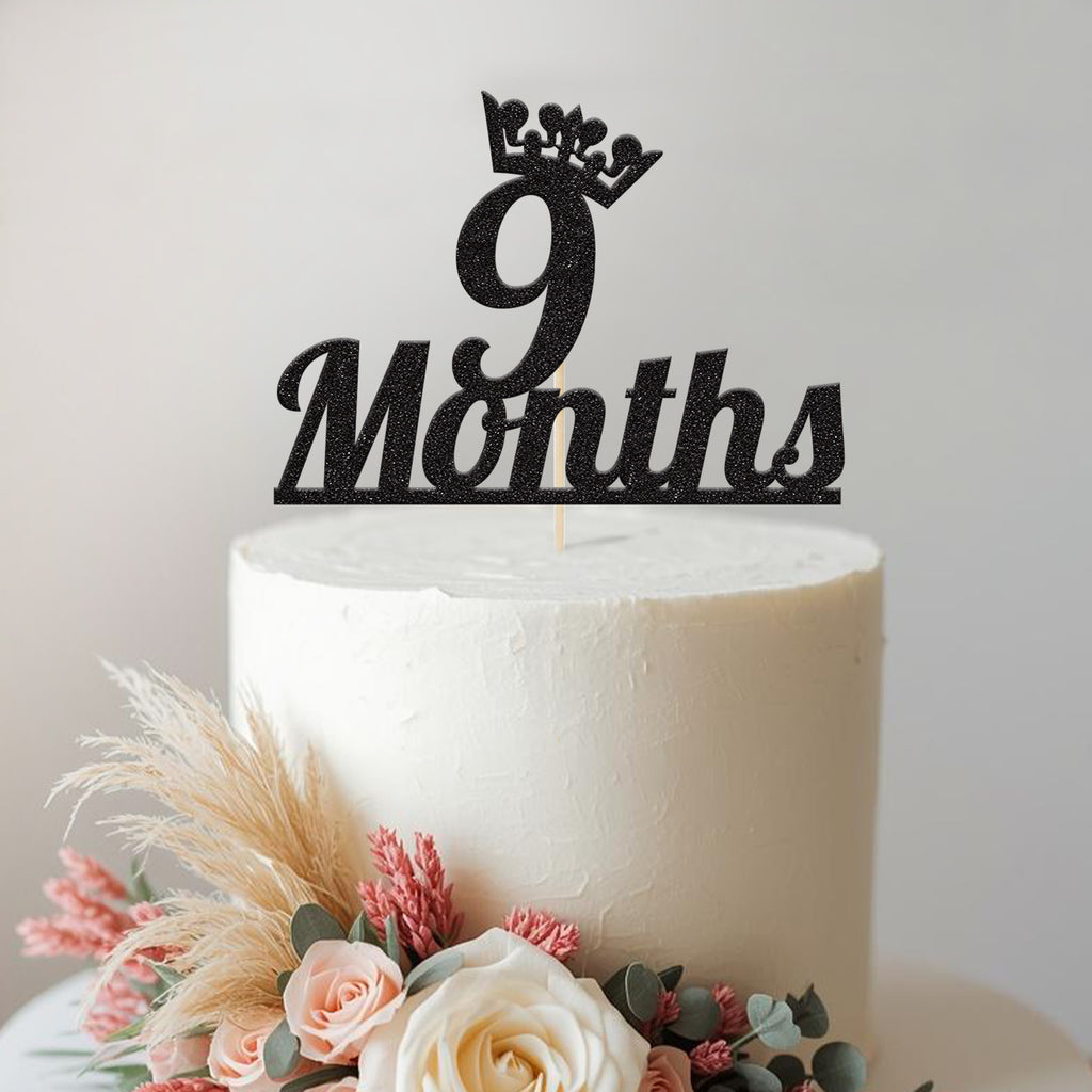 Personalised Crown Monthly Milestone Cake Topper Any Month - view 2