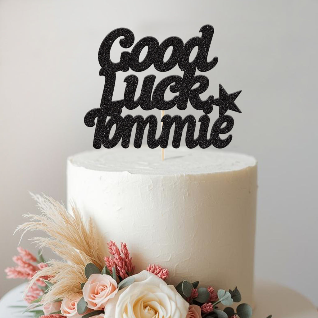 Personalised Good Luck Cake Topper with Name and Star - view 2