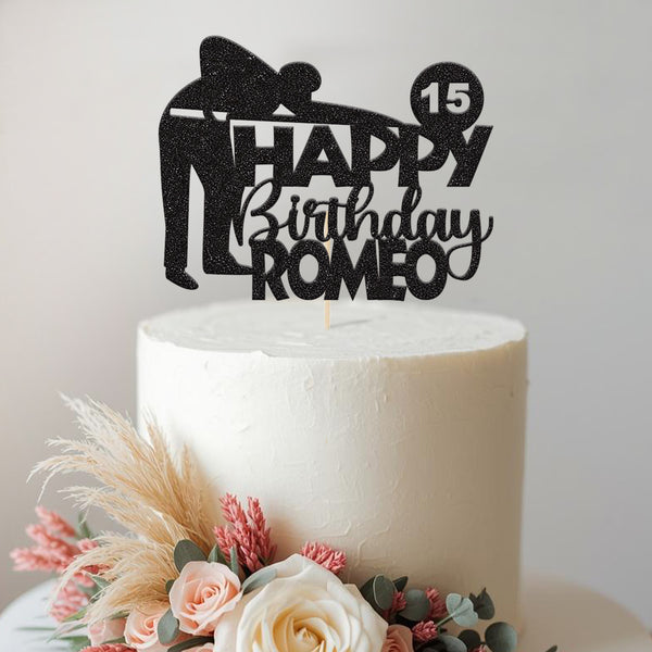 Personalised Snooker Birthday Cake Topper Any Age and Name - view 2