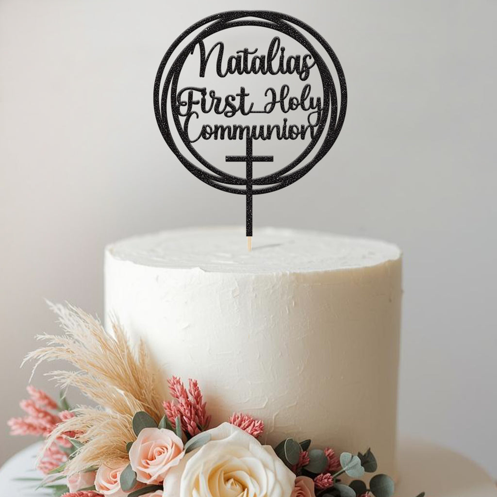 Personalised First Holy Communion Cake Topper with Name - view 2