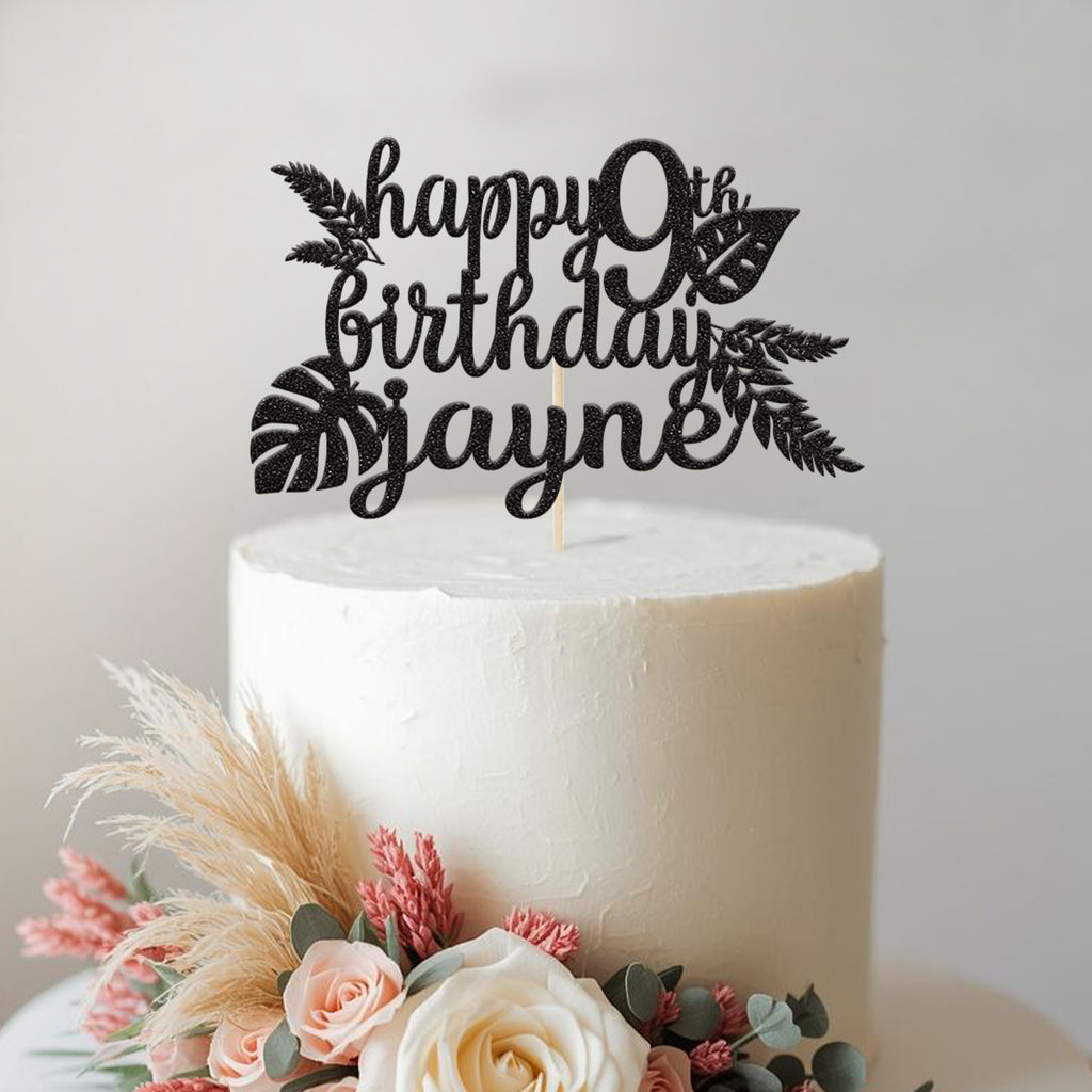 Personalised Tropical Birthday Cake Topper Any Age and Name - view 2