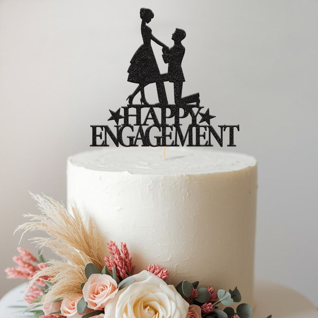 Happy Engagement Proposal Cake Topper - view 2