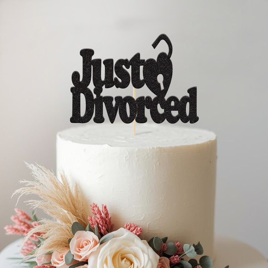 Just Divorced Open Heart Padlock Cake Topper - view 2