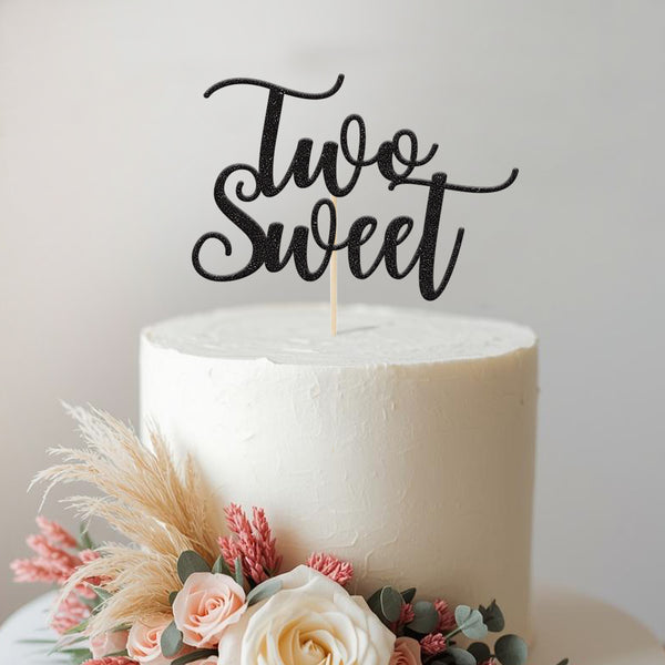 Two Sweet Script 2nd Birthday Cake Topper - view 2