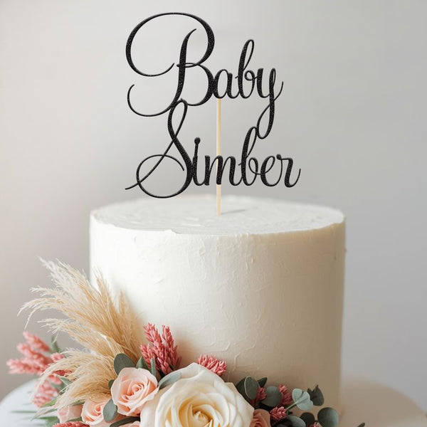 Personalised Baby Name Script Cake Topper – Name - view 2