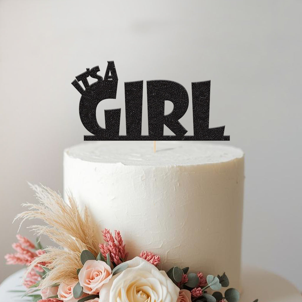 It’s a Girl Bold Lettering Baby Shower Cake Topper - view 2