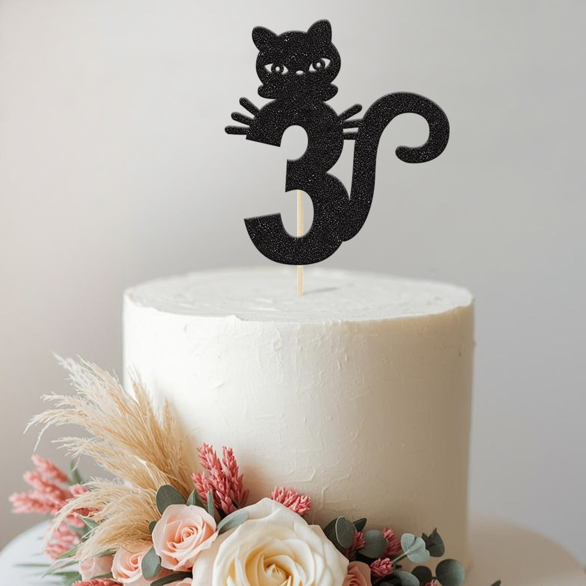 Personalised Kitten & Curled Tail Cake Topper – Age - view 2 Main image