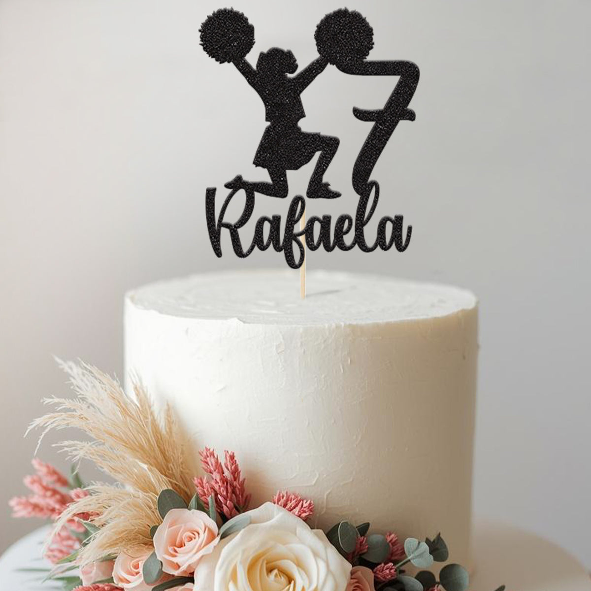 Personalised Cheerleader & Number Cake Topper – Age - view 2