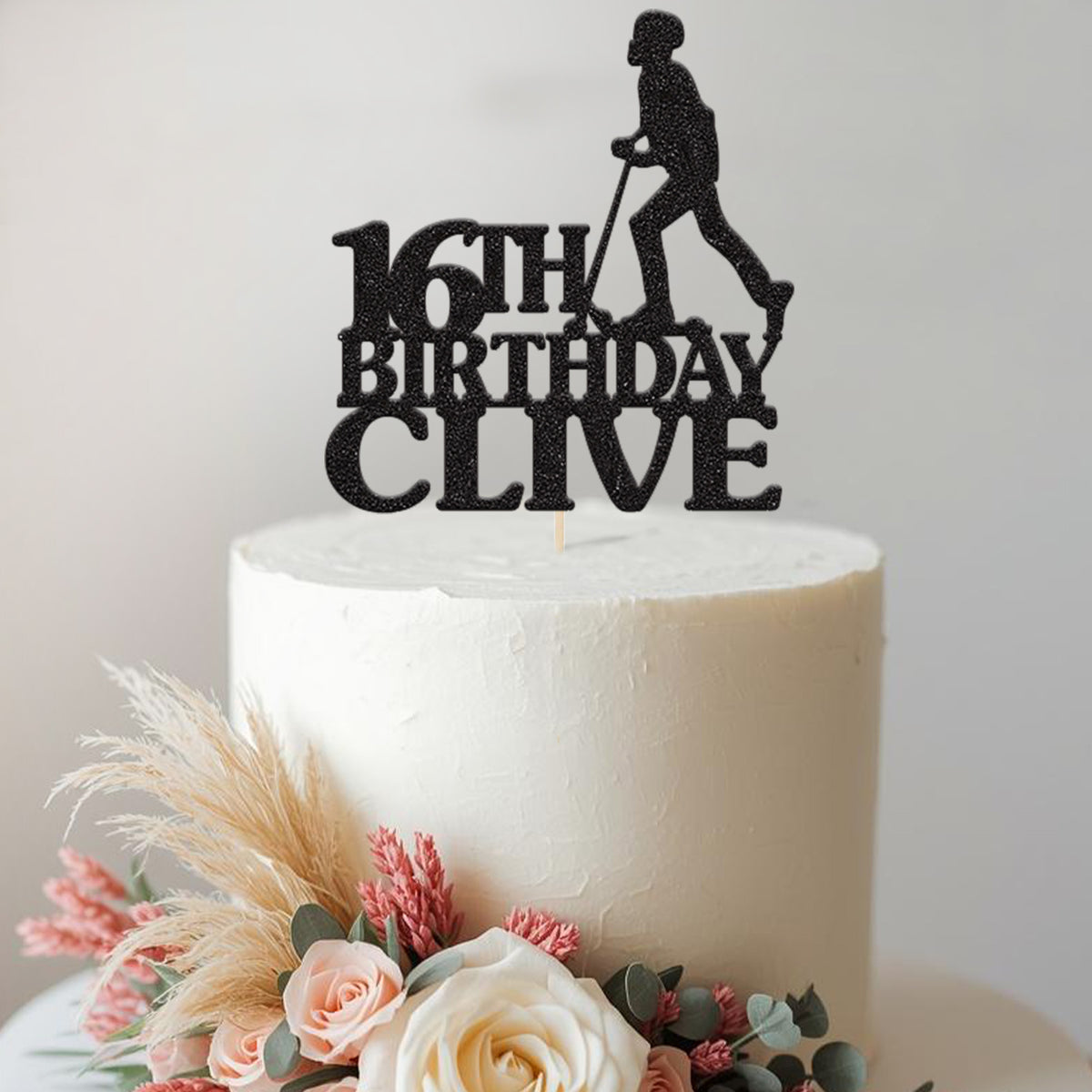 Personalised Pushing Scooter Rider Cake Topper – Name & Age - view 2
