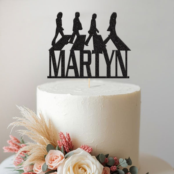 Personalised Beatles Abbey Road Cake Topper – Name - view 2