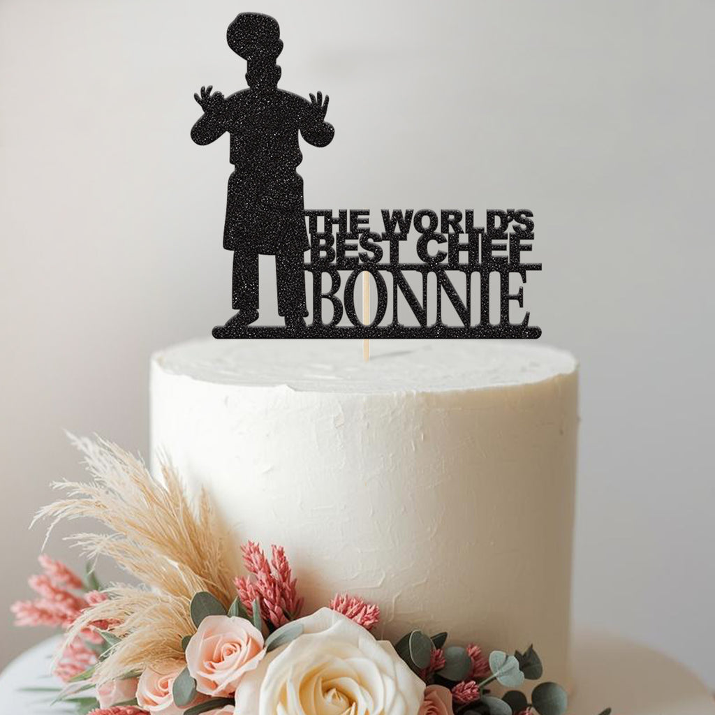 Personalised World's Best Chef Cake Topper – Name - view 2